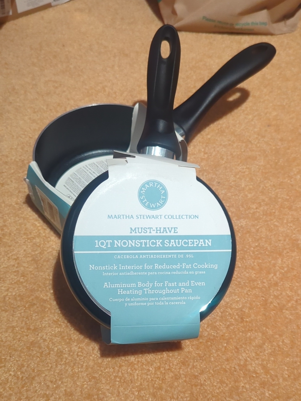 1QT Nonstick Saucepan - Black